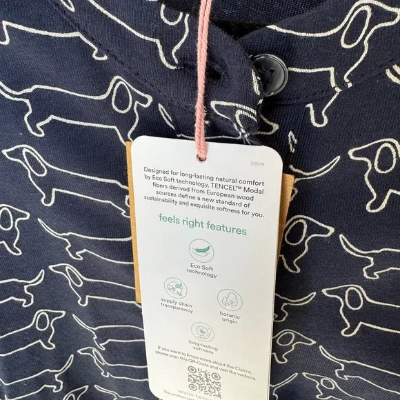 NWT Boden Julia Dachshund Shirt Dress Sz 12L Navy Knit LS Preppy Doxie Lover - Picture 7 of 7